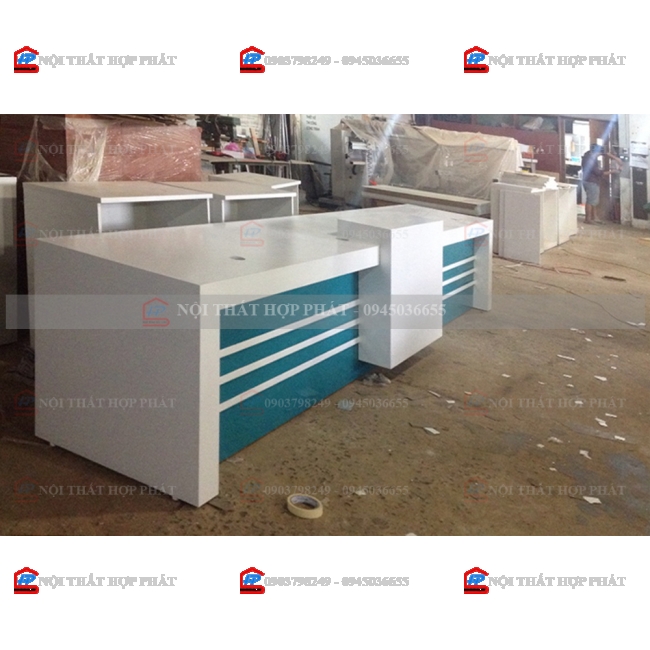 Quầy Lễ Tân Thấp QLTTG624 - Quầy Thu Ngân, Quầy Trung Tâm, Quầy Gỗ Công Nghiệp Hiện Đại